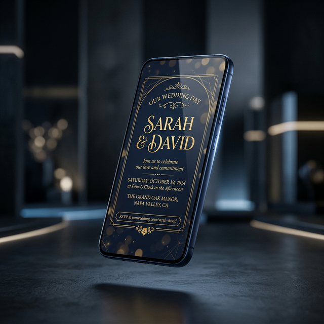 Invitación Digital Elegante en iPhone